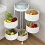 Etagère de Cuisine en Métal pour légumes et fruits blanc, 5 couches, Rotatif, Résistant aux rayures