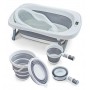 Ensemble de Baignoire Pliable pour Bébé (11 pièces) avec Thermomètre de 0 à 4 ans, Pratique et Abordable