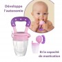 Tétine Anneau d'Alimentation pour Bébé, Grignoteuse en Silicone Alimentaire