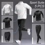 Ensemble de survêtements Sport 5 Pièces pour Homme Taille élastique en Polyester
