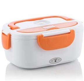 Boîte à lunch électrique portable pour réchauffer des aliments , 40 W, PP, blanc et orange