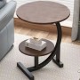 Table de chevet d'Appoint à 2 Niveaux en Marbre et Noir pour Salon, Chambre ou Bureau