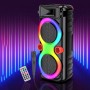 Haut-parleur Bluetooth O8K BT-8216, Double corne, LED RGB, 2400 mAh, USB/TF/FM/BT/AUX, Télécommande incluse