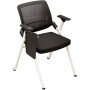 Chaise d’Étudiant et de Bureau avec Bureau Intégré Pliable en Maille avec Tablette Écritoire Cadre Métal - Noir