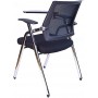 Chaise d’Étudiant et de Bureau avec Bureau Intégré Pliable en Maille avec Tablette Écritoire Cadre Métal - Noir
