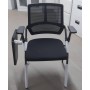 Chaise d’Étudiant et de Bureau avec Bureau Intégré Pliable en Maille avec Tablette Écritoire Cadre Métal - Noir