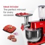 Robot batteuse Pâtissier Nobel NBM100, 1500W, 7L, 6 Vitesses, Moteur Cuivre, Bol Inox, Rouge
