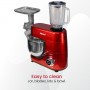 Robot batteuse Pâtissier Nobel NBM100, 1500W, 7L, 6 Vitesses, Moteur Cuivre, Bol Inox, Rouge