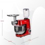 Robot batteuse Pâtissier Nobel NBM100, 1500W, 7L, 6 Vitesses, Moteur Cuivre, Bol Inox, Rouge