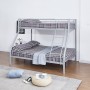 Lit Superposé ELEVATIO IV - 90x190 & 140x190 cm, Métal Argent + Matelas Inclus