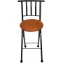 Tabouret de bars, chaise Haute Pliante avec Dossier, Structure Métal et Assise Confort