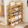 Étagère à Chaussures Verticale Étroit T1-Tall en Bambou – Meuble de Rangement Compact pour Entrée, Coin ou Porte