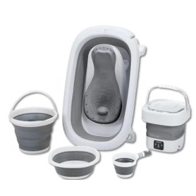 Kit de Baignoire Bébé Pliable avec Mini Lave-Linge – Gain de Place & Confort au Quotidien