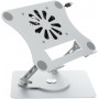 Support Ordinateur Portable Métal Pliable V6.1 – Refroidissement Turbine, Réglable, Pivot 360°, Gris Foncé