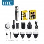 Tondeuse Électrique Multifonction HTC AT-1327, 5-en-1, Rechargeable, Batterie Lithium