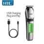 Tondeuse Électrique Multifonction HTC AT-1327, 5-en-1, Rechargeable, Batterie Lithium