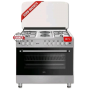 Cuisinière Debout SPJ S90RW-9042GE24, 90 cm, 4 feux et 2 plaque électriques, Four et Grill à Gaz, 107L, Fabriquée en Turquie
