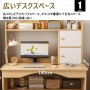 Ensemble Bureau et chaise d’Ordinateur avec Étagères de Rangement – 80/100 cm, Bois/Blanc