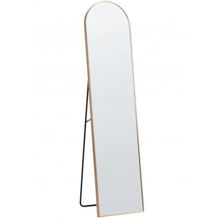 Miroir de Dressage sur Pied Doré, (150cm x 36 cm), Ovale arqué en Aluminium et verre
