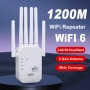 Répéteur WiFi Sans Fil 1200Mbps, Double Bande 2.4G & 5G, Amplificateur Réseau 802.11ac avec 6 Antennes à Gain Élevé