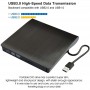 Graveur DVD Externe Mince USB 3.0, Lecteur/Graveur CD DVD RW pour PC et Ordinateur Portable