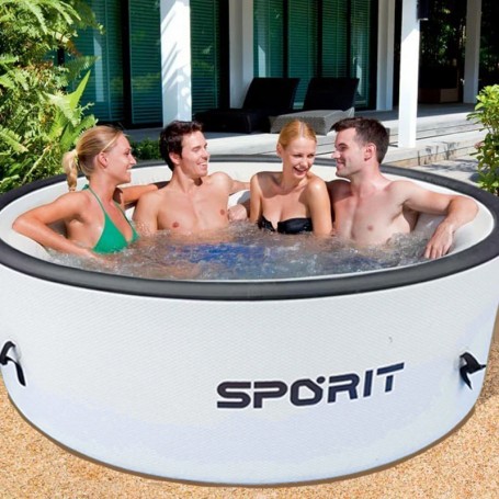 Piscine Gonflable Chauffée et Massante Zebec, Spa Portable 4 Places en PVC de haute qualité