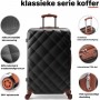 Ensemble de Valises de Luxe 3 Pièces, ABS Rigide Noires avec Serrure TSA, Roulettes Pivotantes – Noir Élégant