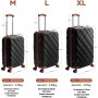 Ensemble de Valises de Luxe 3 Pièces, ABS Rigide Noires avec Serrure TSA, Roulettes Pivotantes – Noir Élégant