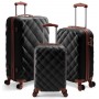 Ensemble de Valises de Luxe 3 Pièces, ABS Rigide Noires avec Serrure TSA, Roulettes Pivotantes – Noir Élégant