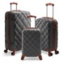 Ensemble de Valises de Luxe 3 Pièces, ABS Rigide avec Serrure TSA, Roulettes Pivotantes – gris Élégant