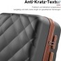 Ensemble de Valises de Luxe 3 Pièces, ABS Rigide avec Serrure TSA, Roulettes Pivotantes – gris Élégant
