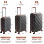 Ensemble de Valises de Luxe 3 Pièces, ABS Rigide avec Serrure TSA, Roulettes Pivotantes – gris Élégant
