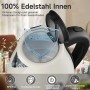 Bouilloire Électrique Rétro HOMELUX 1.7L en Acier Inoxydable, 2200W, Thermomètre Analogique, Arrêt Automatique