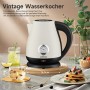 Bouilloire Électrique Rétro HOMELUX 1.7L en Acier Inoxydable, 2200W, Thermomètre Analogique, Arrêt Automatique