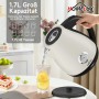 Bouilloire Électrique Rétro HOMELUX 1.7L en Acier Inoxydable, 2200W, Thermomètre Analogique, Arrêt Automatique