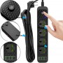 Multiprise Filtre Power Socket J02, 4 Prises + 3 USB + 1 Type-C, 3000W, 2m – Noir