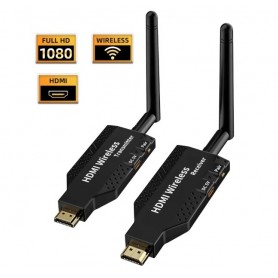Transmetteur & Récepteur Vidéo Sans Fil Wireless HDMI Extender 50m, Full HD 1080p pour PC, Caméra, TV & Projecteur
