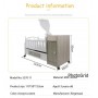 Lit Berceau Multifonctionnel pour bébé en bois massif et metal, Style Moderne de Qualité Supérieure - marron