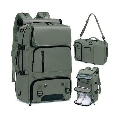 Sac à Dos de Voyage Femme, 40L, 16" Étanche, multifonctionnel, en Oxford imperméable, doublure polyester
