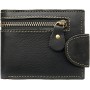 Portefeuille, portemonnaie Homme en Cuir de Vachette Véritable, calpin Style Vintage avec Moraillon