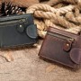 Portefeuille, portemonnaie Homme en Cuir de Vachette Véritable, calpin Style Vintage avec Moraillon