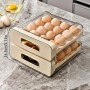 Organisateur d’Œufs pour Réfrigérateur, Boîte de Rangement Empilable à 2 Couches