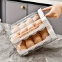 Organisateur d’Œufs pour Réfrigérateur, Boîte de Rangement Empilable à 2 Couches