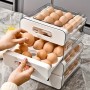 Organisateur d’Œufs pour Réfrigérateur, Boîte de Rangement Empilable à 2 Couches