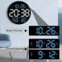 Horloge Murale LED Ronde 10 pouces avec Alarme, Température et Humidité – Compte à Rebours et Télécommande
