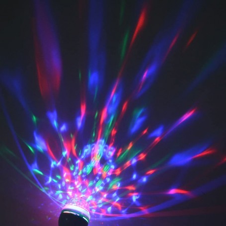 Lampe rotative polychrome LED, stroboscopique multi-cristal