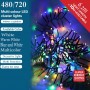 Lot de lumière multicolore, Super Bright DEL CLUSTER pour l'éclairage de l'arbre de Noël, multi fonction, 180 LED.