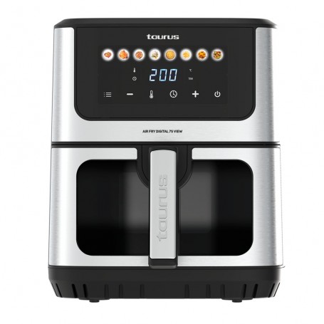 Friteuse à air chaud, Taurus Air Fry Digital 7S View –6,5L / 1600W, 8 programmes préréglés, Grille antiadhésive