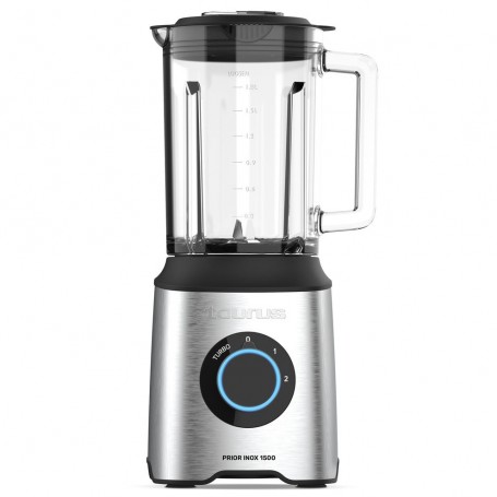 Blender Taurus Prior Inox 1500 –1500W, 2L, puissant avec bol en verre, vitesses, fonction Turbo
