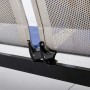 Banc d’attente métallique avec coussin noir en acier inoxydable 3 places -3 places